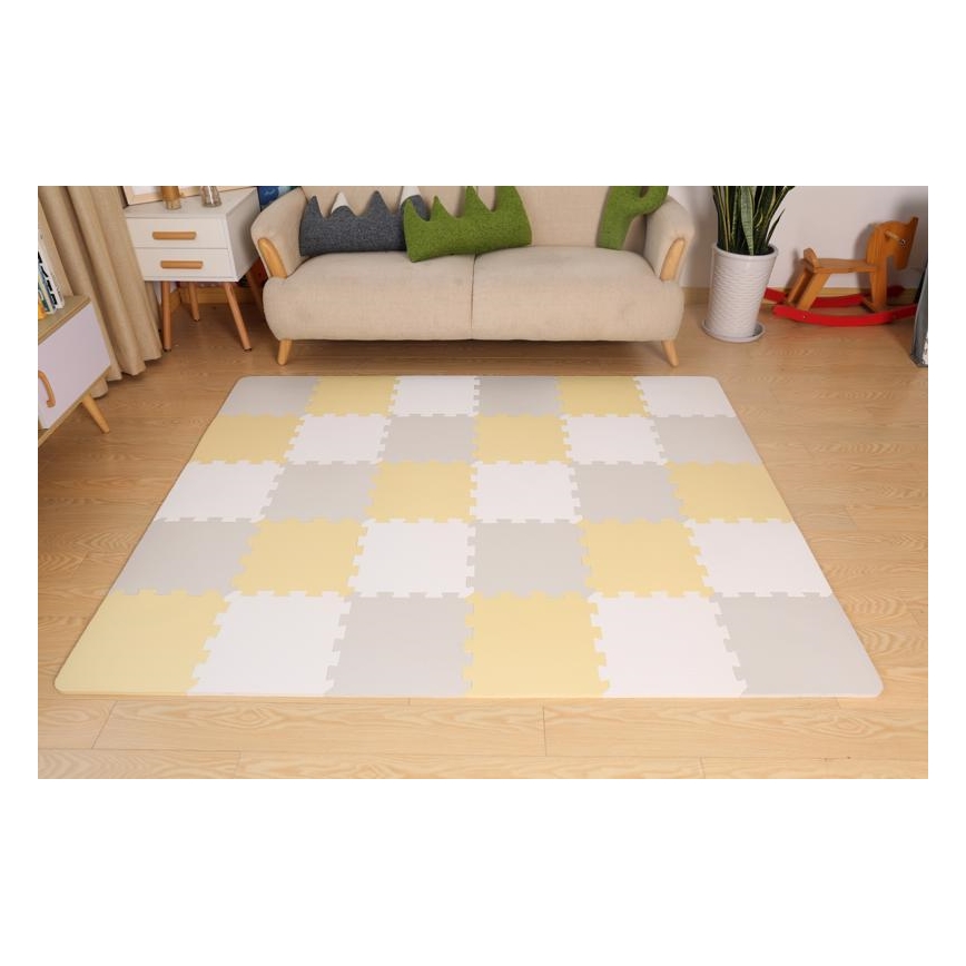 KINDERKRAFT - Puslematt LUNO 30 tk hall/kollane
