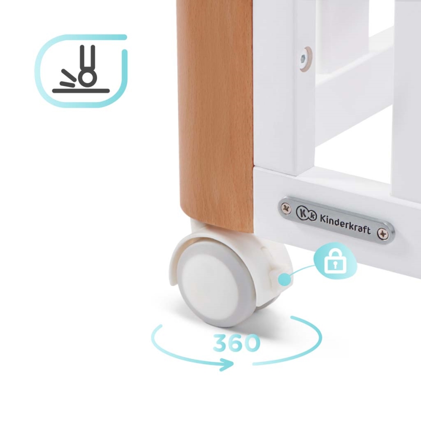 KINDERKRAFT SELECT - 4-ühes beebivoodi KOYA Premium pöök/mänd