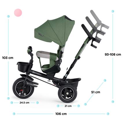 KINDERKRAFT SELECT - Kolmerattaline SPINSTEP Premium roheline