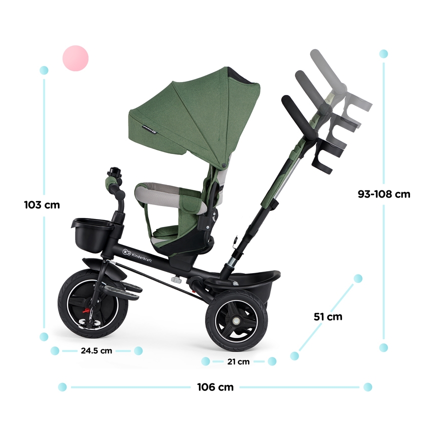 KINDERKRAFT SELECT - Kolmerattaline SPINSTEP Premium roheline
