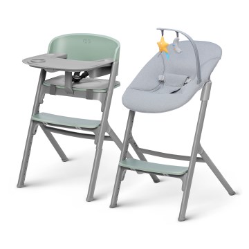 KINDERKRAFT SELECT - Laste söögitool 3-ühes LIVY Premium Olive roheline + lamamistool CALMEE
