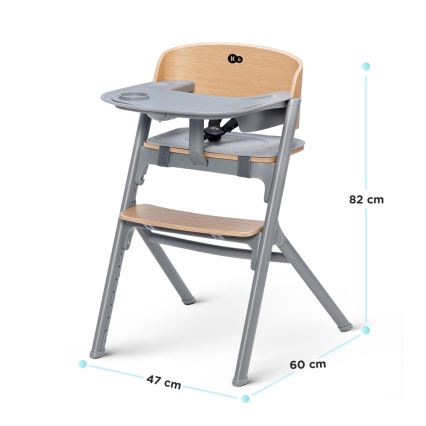 KINDERKRAFT SELECT - Laste söögitool 3-ühes LIVY Premium tamm