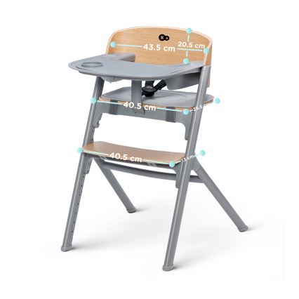 KINDERKRAFT SELECT - Laste söögitool 3-ühes LIVY Premium tamm + lamamistool CALMEE