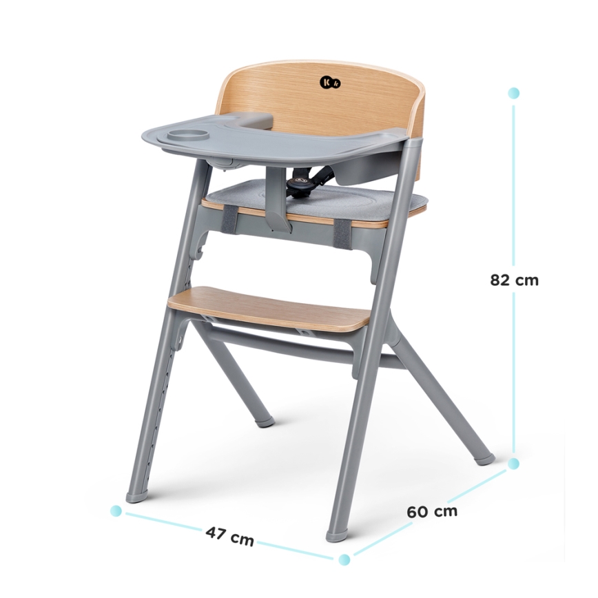 KINDERKRAFT SELECT - Laste söögitool 3-ühes LIVY Premium tamm + lamamistool CALMEE
