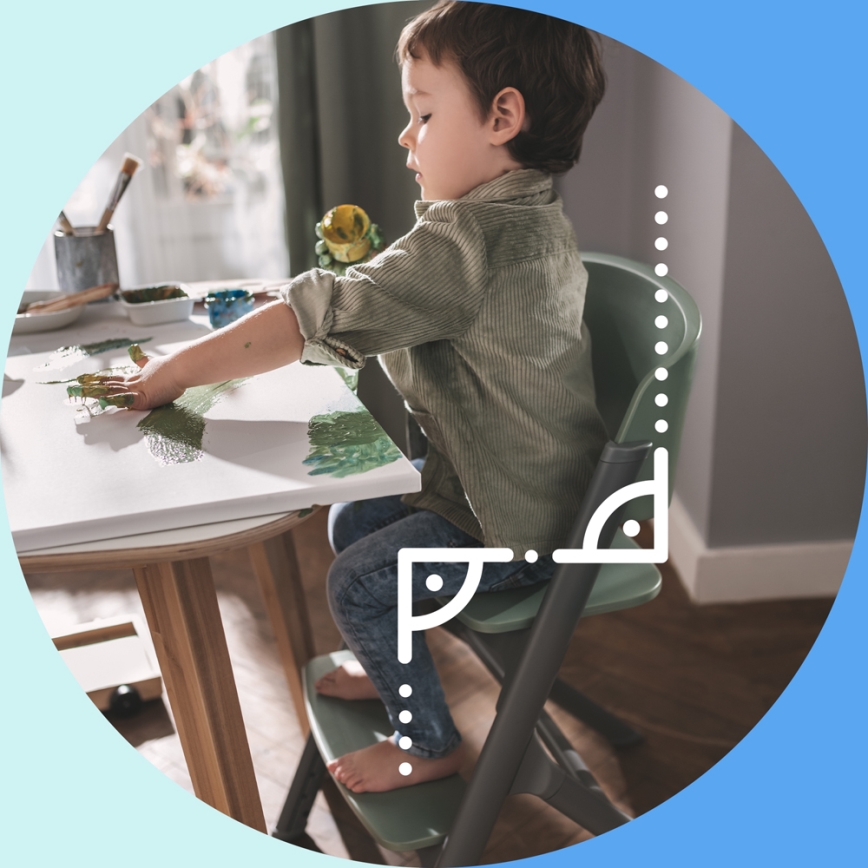 KINDERKRAFT SELECT - Laste söögitool 3-ühes LIVY Premium Aster roosa + lamamistool CALMEE