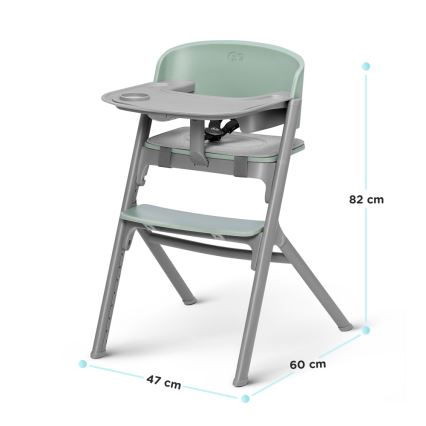 KINDERKRAFT SELECT - Laste söögitool 3-ühes LIVY Premium Aster roosa + lamamistool CALMEE