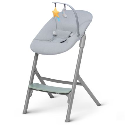 KINDERKRAFT SELECT - 3-ühes laste söögitool LIVY Premium Olive green + lamamistool CALMEE