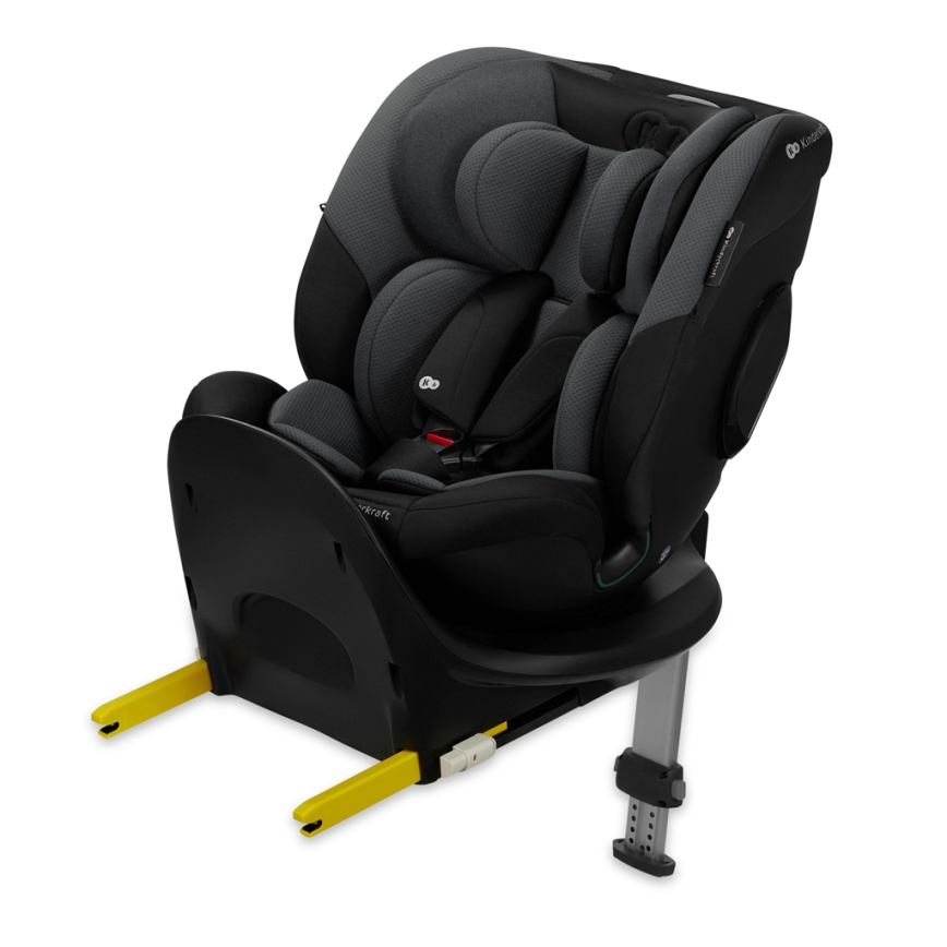 KINDERKRAFT SELECT - Pööratav turvatool I-FIX alusega (40-150 cm) grafiitmust