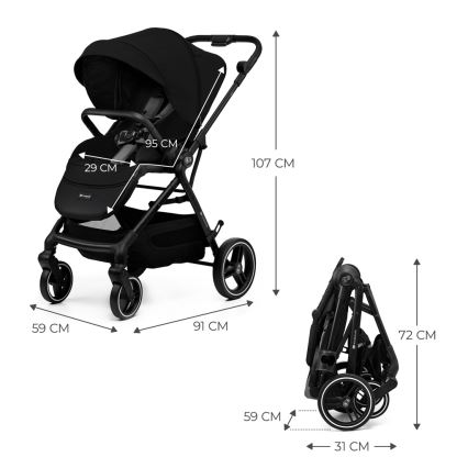 KINDERKRAFT SELECT - Sportlik jalutuskäru YOXI Pure black