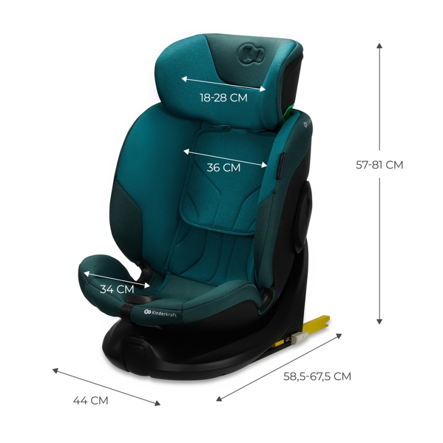 KINDERKRAFT SELECT - pöörleva I-FIX alusega laste turvatool (40-150 cm) Harbor sinine