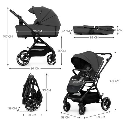 KINDERKRAFT SELECT - Universaalne vanker 2in1 YOXI Moonlight hall