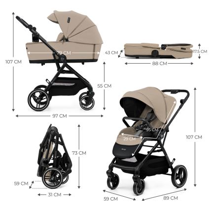 KINDERKRAFT SELECT - Universaalne vanker 2in1 YOXI Sand beež