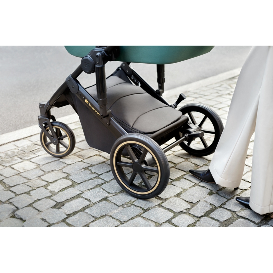 KINDERKRAFT SELECT - Universaalne vanker 3-ühes PRIME 2 Premium Dark roheline + turvatool