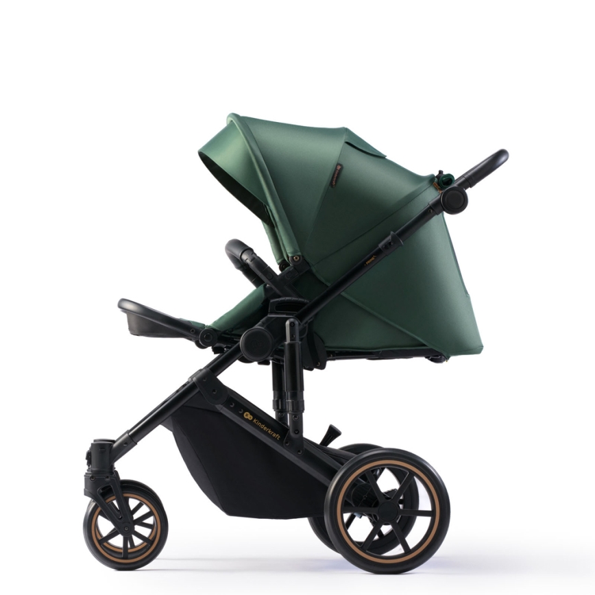 KINDERKRAFT SELECT - Universaalne vanker 3-ühes PRIME 2 Premium Dark roheline + turvatool