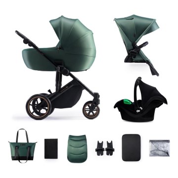 KINDERKRAFT SELECT - Universaalne vanker 3-ühes PRIME 2 Premium Dark roheline + turvatool