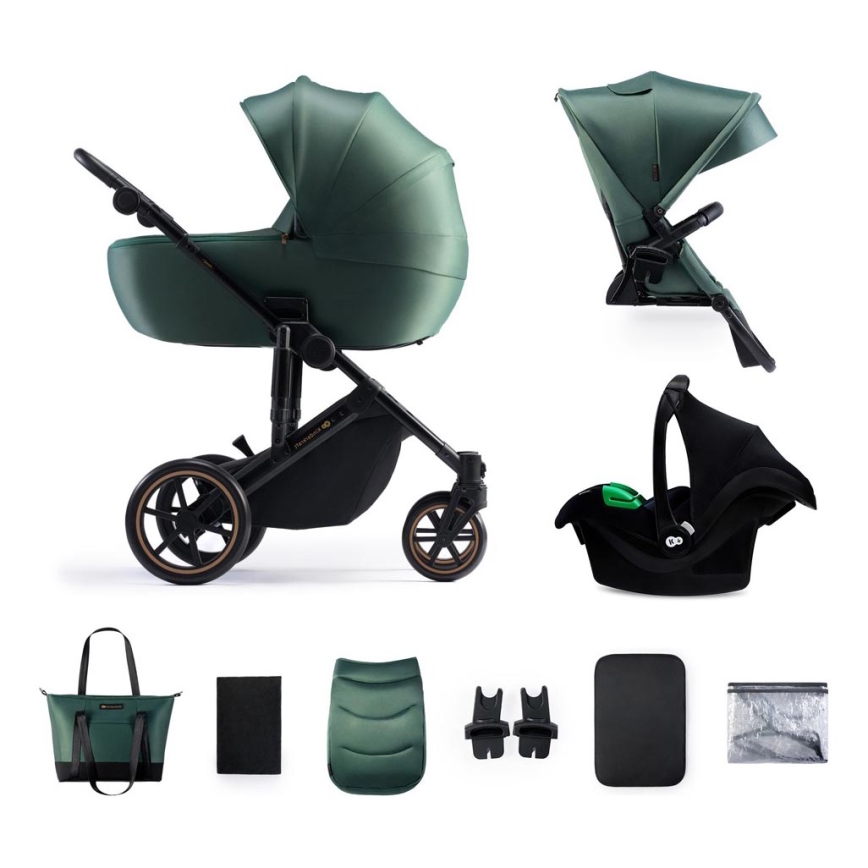 KINDERKRAFT SELECT - Universaalne vanker 3-ühes PRIME 2 Premium Dark roheline + turvatool