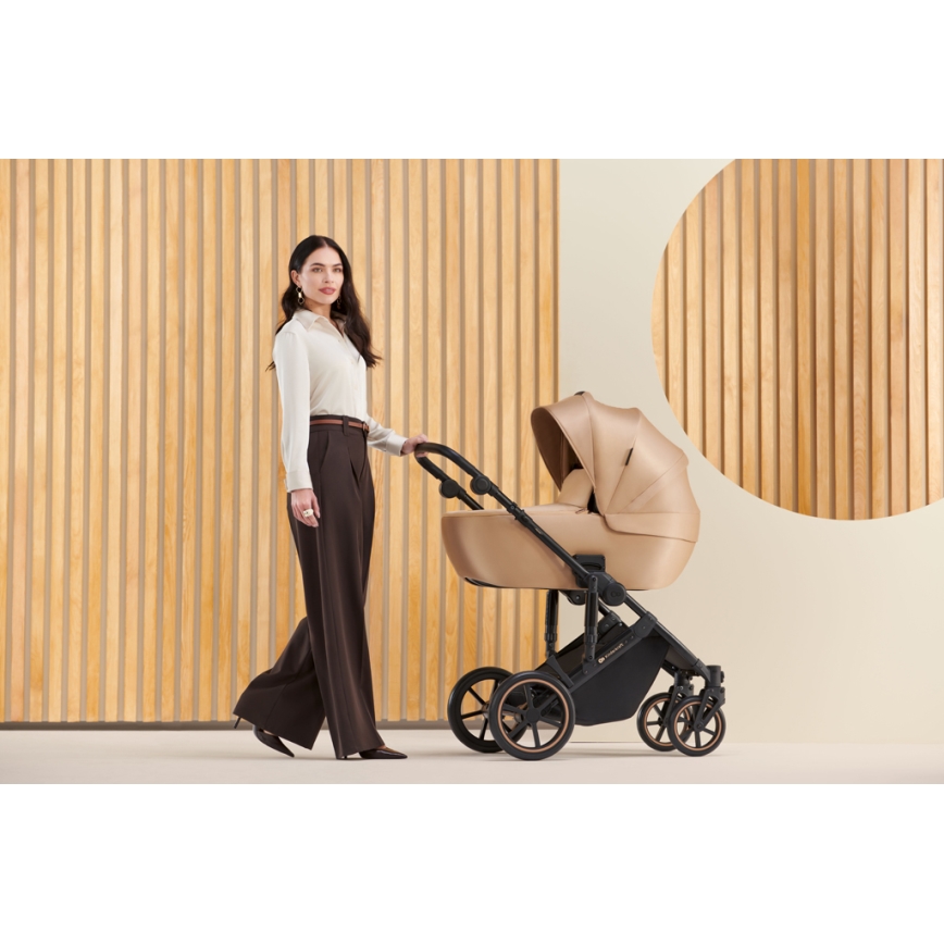 KINDERKRAFT SELECT - Universaalne vanker 3-ühes PRIME 2 Premium Sandrose beež + turvatool
