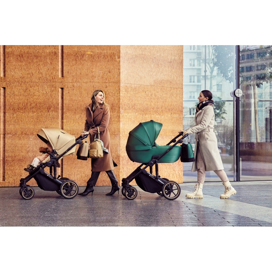 KINDERKRAFT SELECT - Universaalne vanker 3-ühes PRIME 2 Premium Sandrose beež + turvatool