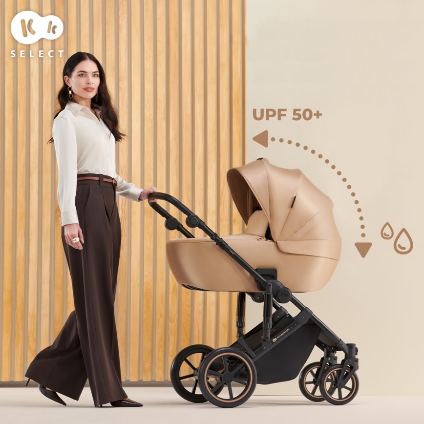 KINDERKRAFT SELECT - Universaalne vanker 3-ühes PRIME 2 Premium Sandrose beež + turvatool