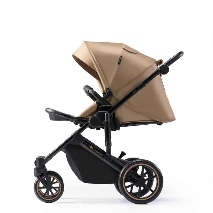 KINDERKRAFT SELECT - Universaalne vanker 3-ühes PRIME 2 Premium Sandrose beež + turvatool