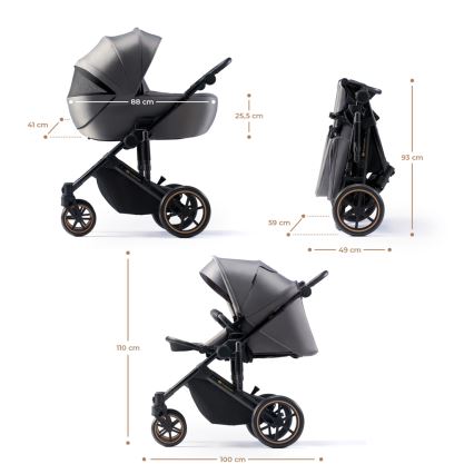 KINDERKRAFT SELECT - Universaalne vanker 3-ühes PRIME 2 Premium Shadow hall + turvatool