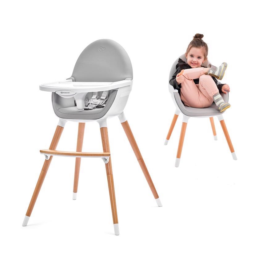 KINDERKRAFT - Söögitool FINI hall/valge