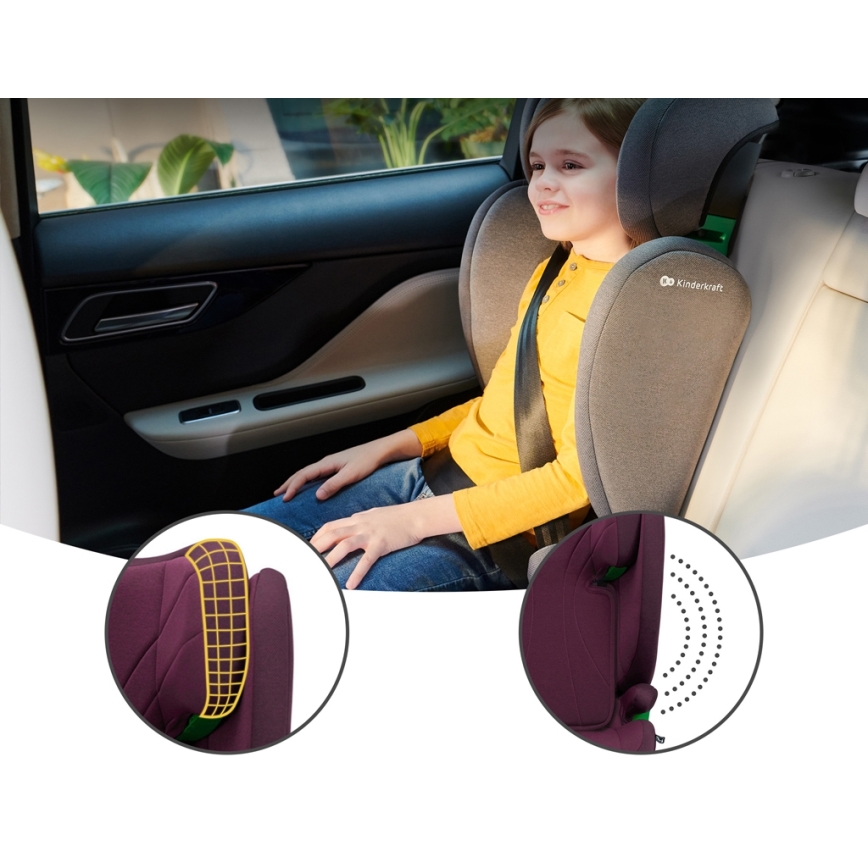 KINDERKRAFT - Turvatool JUNIOR FIX 2 (100-150 cm) Cherry pearl