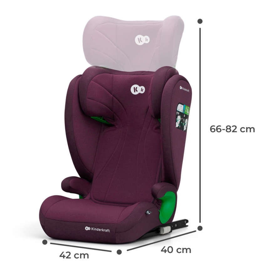 KINDERKRAFT - Turvatool JUNIOR FIX 2 (100-150 cm) Cherry pearl