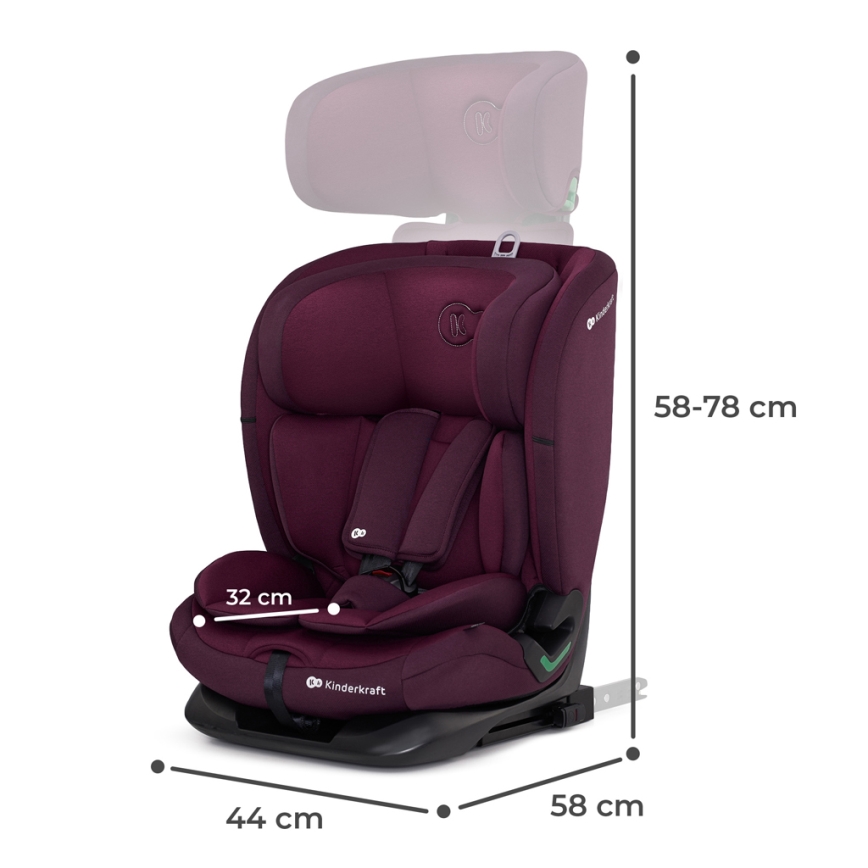 KINDERKRAFT - Turvatool ONETO 3 i-Suurus (76-150 cm) + Isofix Cherry pearl