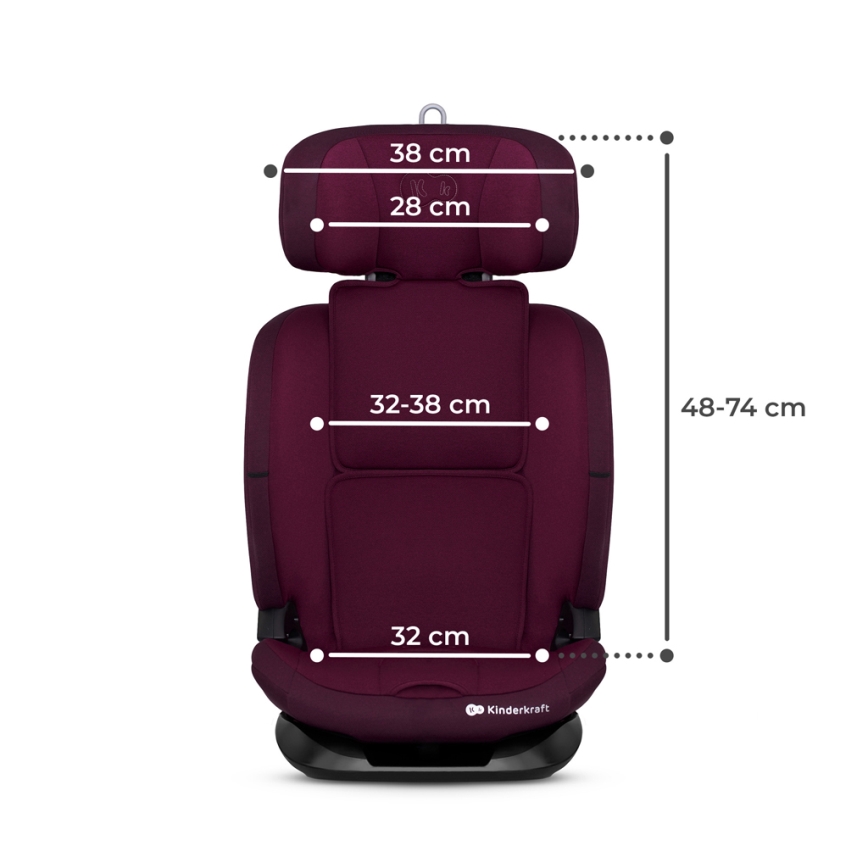 KINDERKRAFT - Turvatool ONETO 3 i-Suurus (76-150 cm) + Isofix Cherry pearl