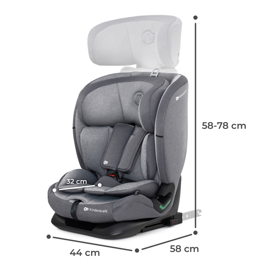 KINDERKRAFT - Turvatool ONETO 3 i-Suurus (76-150 cm) + Isofix Cool hall