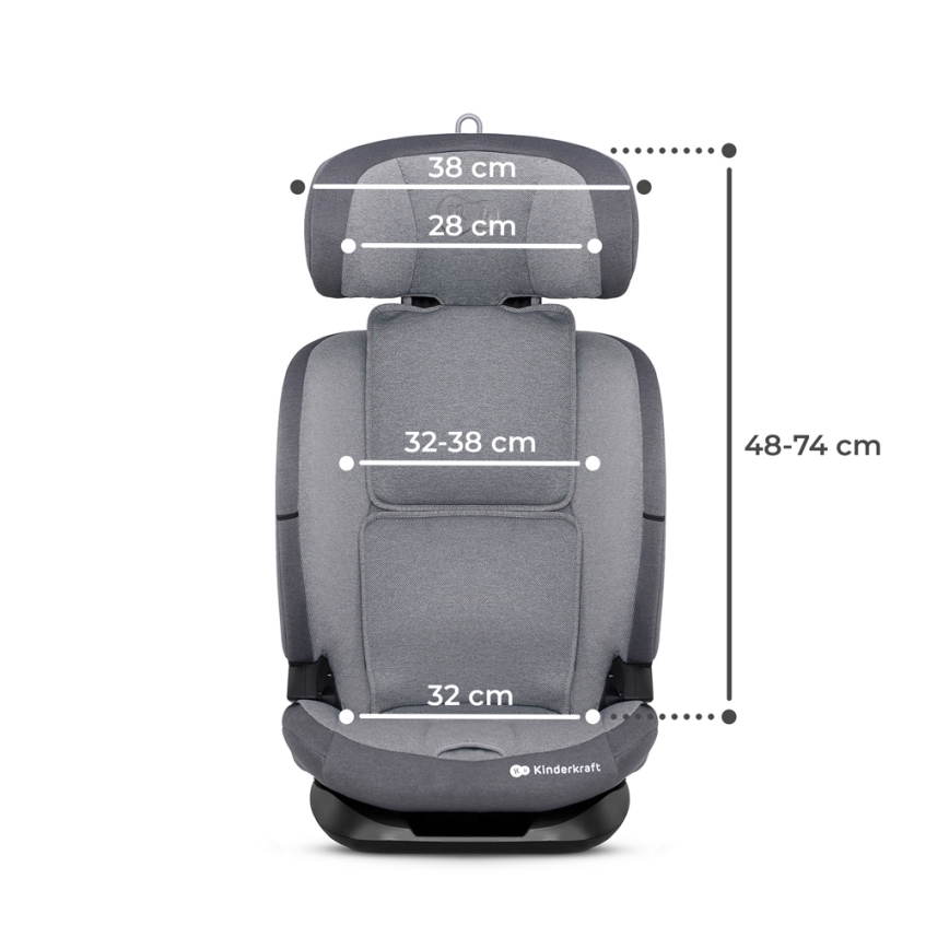 KINDERKRAFT - Turvatool ONETO 3 i-Suurus (76-150 cm) + Isofix Cool hall