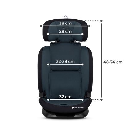 KINDERKRAFT - Turvatool ONETO 3 i-Suurus (76-150 cm) + Isofix Graphite must