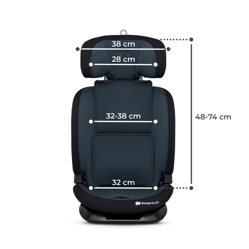 KINDERKRAFT - Turvatool ONETO 3 i-Suurus (76-150 cm) + Isofix Graphite must
