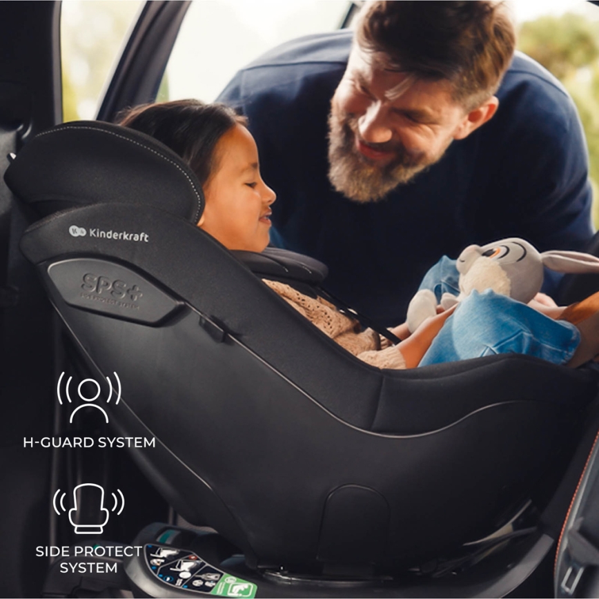 KINDERKRAFT - Turvatool pööratava alusega I-GUARD PRO i-Size 61-105 cm must