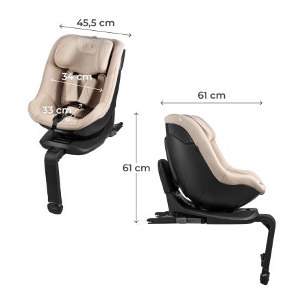 KINDERKRAFT - Pööratava alusega autos turvatool I-GUARD PRO i-Size 61-105 cm beež