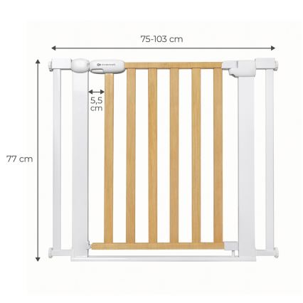 KINDERKRAFT - Turvavärav LOCK&GO 75-103 cm mänd