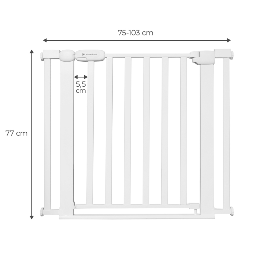 KINDERKRAFT - Turvavärav LOCK&GO 75-103 cm valge