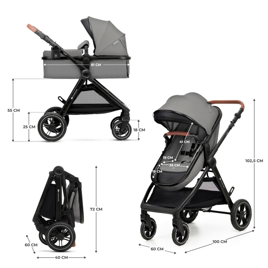 KINDERKRAFT - Universaalne vanker 3-ühes ESME Moonlight hall + turvatool MINK PRO
