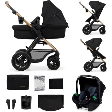 KINDERKRAFT - Universaalne vanker 3-ühes MOOV 2 AIR Pure must + turvatool MINK PRO