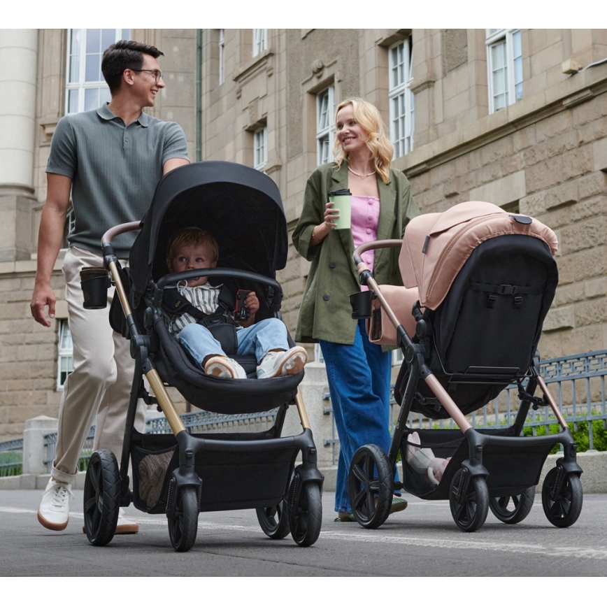 KINDERKRAFT - Universaalne vanker 3-ühes MOOV 2 AIR Pure must + turvatool MINK PRO