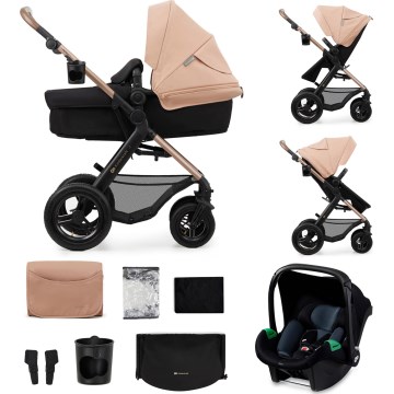 KINDERKRAFT - Universaalne vanker 3-ühes MOOV 2 AIR Sand beež + turvatool MINK PRO