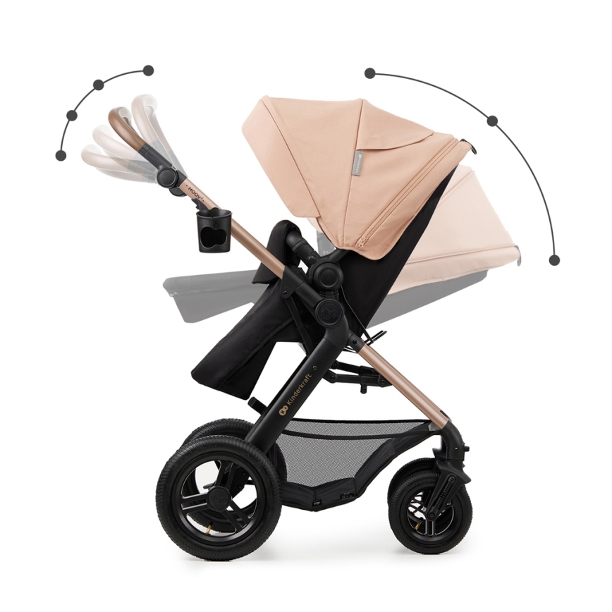 KINDERKRAFT - Universaalne vanker 3-ühes MOOV 2 AIR Sand beež + turvatool MINK PRO