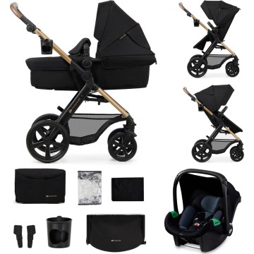 KINDERKRAFT - Universaalne vanker 3-ühes MOOV 2 Pure must + turvatool MINK PRO