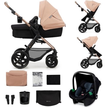 KINDERKRAFT - Universaalne vanker 3-ühes MOOV 2 Sand beež + turvatool MINK PRO