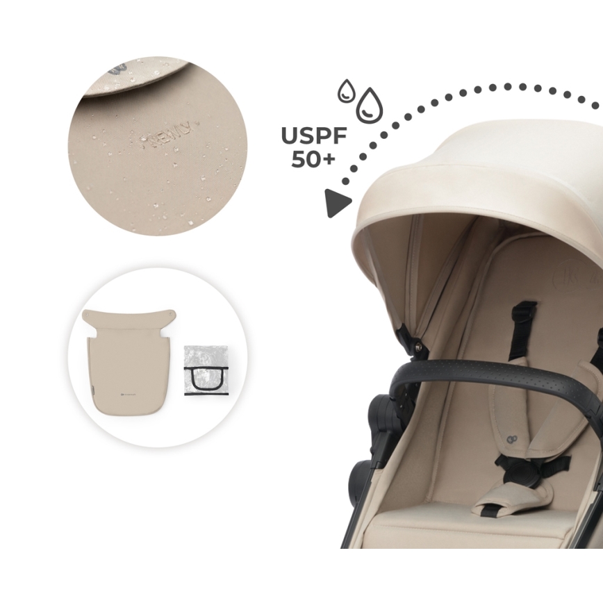 KINDERKRAFT - Universaalne vanker 3-ühes NEWLY Sand beež + turvatool MINK PRO