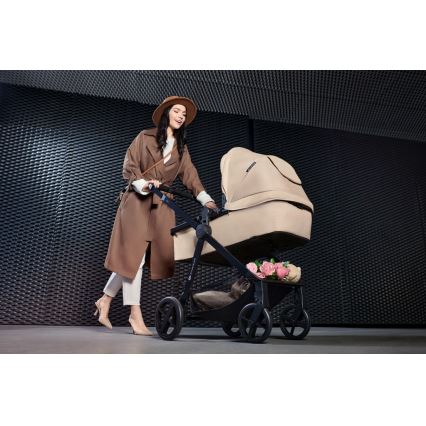 KINDERKRAFT - Universaalne vanker 4-ühes NEWLY Klassikaline beež + turvatool MINK PRO koos alusega ISOFIX
