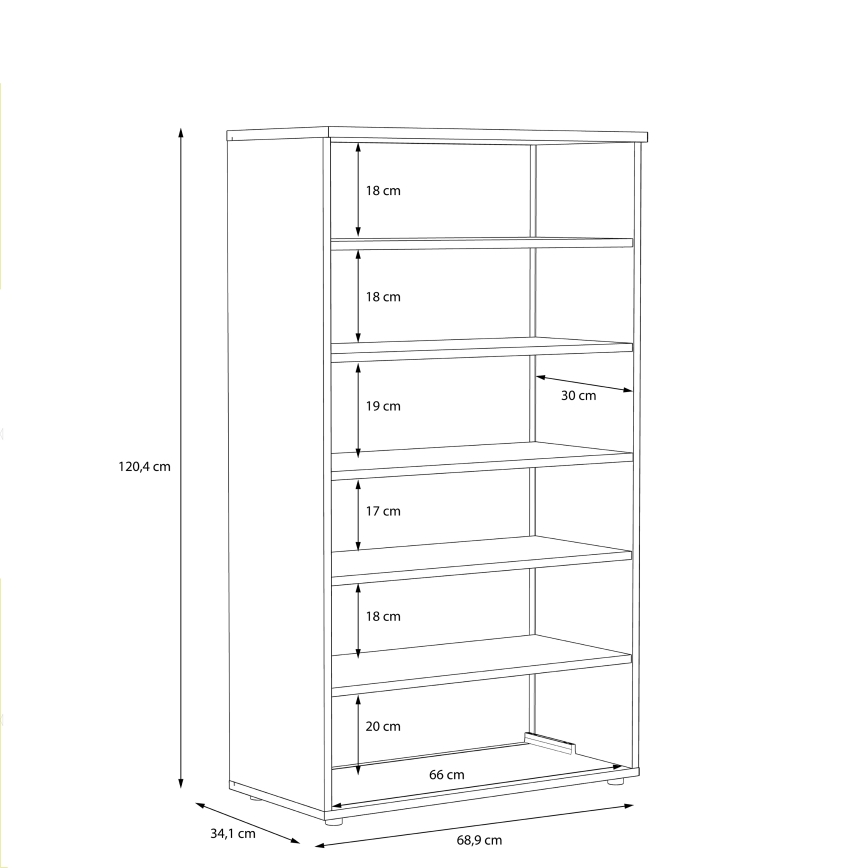 Kingakapp ETON sonoma tamm/valge
