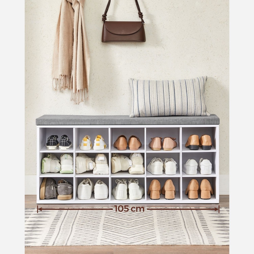 Kingakapp VOREN 105x48x30 cm valge/hall