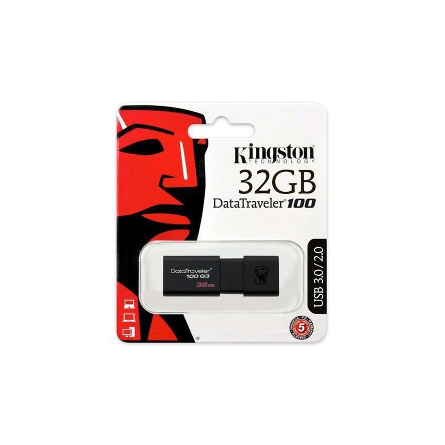 Kingston - Mälupulk DATATRAVELER 100 G3 USB 3.0 32GB must